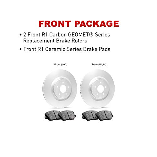 R1 Concepts Front Rear Brakes and Rotors Kit |Front Rear Brake Pads| Brake Rotors and Pads| Ceramic Brake Pads and Rotors|fits 2010-2015 Honda Accord Crosstour, Crosstour