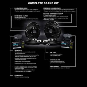 R1 Concepts Front Rear Brakes and Rotors Kit |Front Rear Brake pads| Brake Rotors and Pads| Euro Ceramic Brake Pads and Rotors| Hardware Kit WHTH2-31027