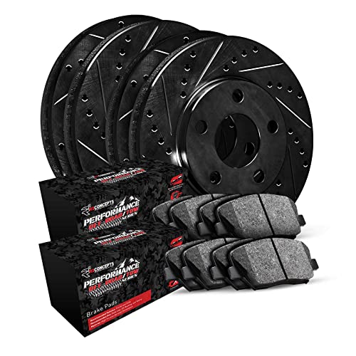 R1 Concepts Front Rear Brakes and Rotors Kit |Front Rear Brake Pads| Brake Rotors and Pads| Performance Off-Road Brake Pads and Rotors|fits 2019-2022 Ram 1500