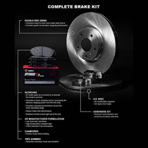 R1 Concepts Front Brakes and Rotors Kit |Front Brake Pads| Brake Rotors and Pads| Optimum OEp Brake Pads and Rotors |Hardware Kit|fits 2018-2021 Mazda 6