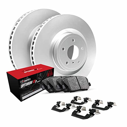 R1 Concepts Front Brakes and Rotors Kit |Front Brake Pads| Brake Rotors and Pads| Optimum OEp Brake Pads and Rotors |Hardware Kit WDUH1-45053