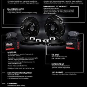 R1 Concepts Front Rear Brakes and Rotors Kit |Front Rear Brake Pads| Brake Rotors and Pads| Performance Off-Road Brake Pads and Rotors | Hardware Kit|fits 1999-2004 Jeep Grand Cherokee