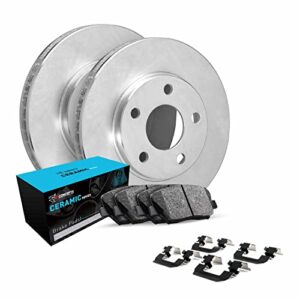 r1 concepts front brakes and rotors kit |front brake pads| brake rotors and pads| ceramic brake pads and rotors |hardware kit|fits 1995-2003 toyota avalon, camry, sienna