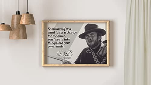 Clint Eastwood Motivational Quote Poster Inspirational Picture Posters Western Theater Memorabilia Signed Autographed Legends Gunsmoke Classic Authentic Actor Star Movies Wall Canvas Wall Art P102