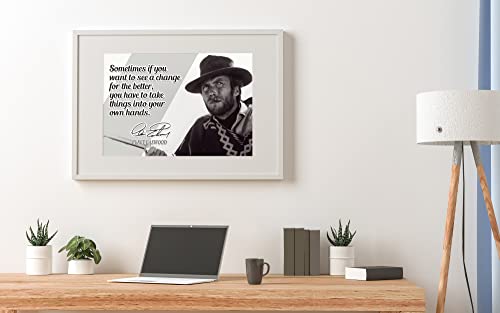 Clint Eastwood Motivational Quote Poster Inspirational Picture Posters Western Theater Memorabilia Signed Autographed Legends Gunsmoke Classic Authentic Actor Star Movies Wall Canvas Wall Art P102