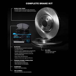 R1 Concepts Rear Brakes and Rotors Kit |Rear Brake Pads| Brake Rotors and Pads| Ceramic Brake Pads and Rotors|fits 2010-2017 Genesis G80; Hyundai Genesis; Kia K900