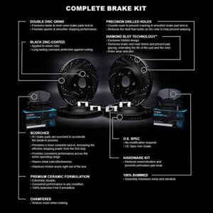 R1 Concepts Front Rear Brakes and Rotors Kit |Front Rear Brake Pads| Brake Rotors and Pads| Ceramic Brake Pads and Rotors |Hardware Kit|fits 2016-2021 Honda Civic