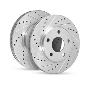 r1 concepts rear brake rotor kit |brake rotors| brake disc |drilled and slotted||fits 2017-2023 buick enclave; cadillac xt5, xt6; chevrolet blazer, traverse; gmc acadia