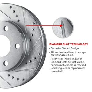 R1 Concepts Rear Brake Rotor Kit |Brake Rotors| Brake Disc |Drilled and Slotted||fits 2017-2023 Buick Enclave; Cadillac XT5, XT6; Chevrolet Blazer, Traverse; GMC Acadia