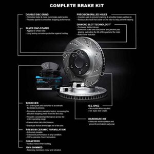 R1 Concepts Front Brakes and Rotors Kit |Front Brake Pads| Brake Rotors and Pads| Ceramic Brake Pads and Rotors |Hardware Kit WGWH1-48059