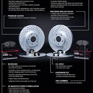 R1 Concepts Front Rear Brakes and Rotors Kit |Front Rear Brake Pads| Brake Rotors and Pads| Optimum OEp Brake Pads and Rotors |Hardware Kit WBUH2-48022