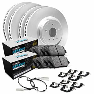 r1 concepts front rear brakes and rotors kit |front rear brake pads| brake rotors and pads| euro ceramic brake pads and rotors |hardware kit |sensor|fits 2018-2020 audi s4, s5, s5 sportback