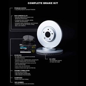 R1 Concepts Front Rear Brakes and Rotors Kit |Front Rear Brake pads| Brake Rotors and Pads| Euro Ceramic Brake Pads and Rotors| Hardware Kit|fits 2015-2022 Fiat 500X; Jeep Renegade