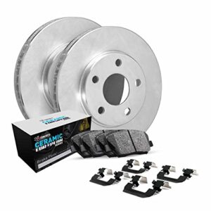 r1 concepts rear brakes and rotors kit |rear brake pads| brake rotors and pads| euro ceramic brake pads and rotors| hardware kit|fits 2013-2018 ford c-max, escape, transit connect