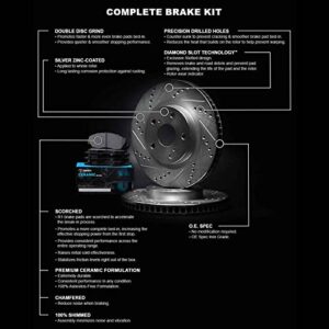 R1 Concepts Front Brakes and Rotors Kit |Front Brake Pads| Brake Rotors and Pads| Ceramic Brake Pads and Rotors|fits 1982-1989 BMW 535i, 535is, 633CSi, 635CSi, L6