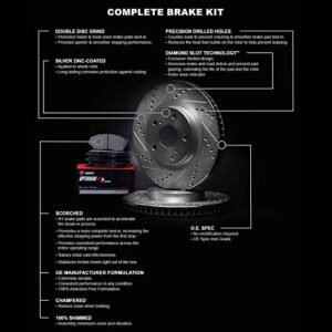 R1 Concepts Rear Brakes and Rotors Kit |Rear Brake Pads| Brake Rotors and Pads| Optimum OEp Brake Pads and Rotors|fits 2018-2022 Mercedes-Benz CLS450, E400, E450, E53 AMG
