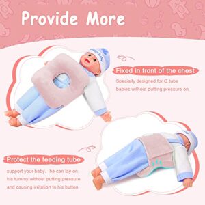 G Tube Tummy Time Pillow Feeding Tube Belt Pads Adjustable Nursing Pillow with a Hole for Supporting Babies Infant Children Kids Protecting Button