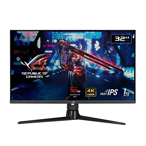 ASUS ROG Strix 32” HDMI 2.1 DSC Gaming Monitor (XG32UQ) - 4K UHD (3840 x 2160), Fast IPS, 160Hz, 1ms, G-SYNC compatible, FreeSync Premium Pro, DisplayPort, USB, HDMI, DisplayHDR600, Variable Overdrive