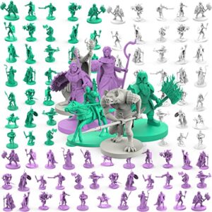 mythical heroes warriors! mini figure set for rpgs - 102 pcs in 17 designs - suitable size for dnd (warriors! 102 pcs in 17 designs)