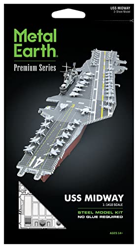 Metal Earth Premium Series USS Midway Aircraft Carrier 3D Metal Model Kit Fascinations