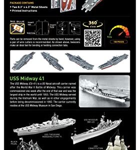 Metal Earth Premium Series USS Midway Aircraft Carrier 3D Metal Model Kit Fascinations