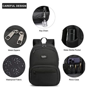 Travel Laptop Backpack for Men, College Bookbag for Men, 15.6 Inch Casual Back Pack with USB Charging Port, Water Resistant Anti Theft Business Work Bag, Computer Backpack Casual Daypack, Black