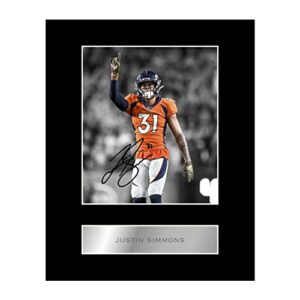 justin simmons pre printed signature signed mounted photo display #01 printed autograph picture