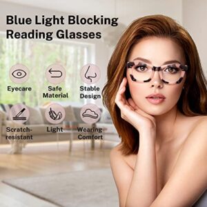 CCVOO 6 Pack Oprah Style Reading Glasses for Women Blue Light Blocking Computer Square Readers with Spring Hinge Men (A1 Mix, 2.0)