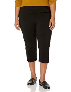 briggs new york womens plus-size pull on capri pocket casual pants, black, 22 plus