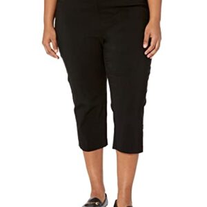 Briggs New York Womens Plus-Size Pull On Capri Pocket Casual Pants, Black, 22 Plus