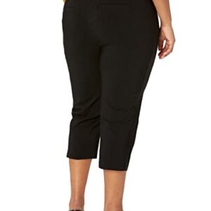 Briggs New York Womens Plus-Size Pull On Capri Pocket Casual Pants, Black, 22 Plus