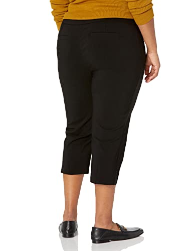 Briggs New York Womens Plus-Size Pull On Capri Pocket Casual Pants, Black, 22 Plus