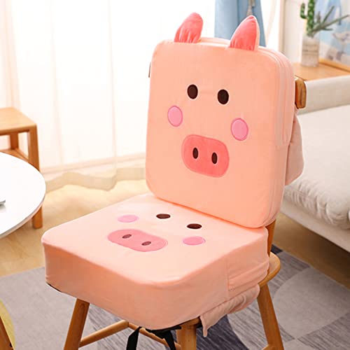 Toddler Booster Seat for Dining Double Straps Washable Portable Thick Chair Increasing Cushion for Baby Kids (Pink)