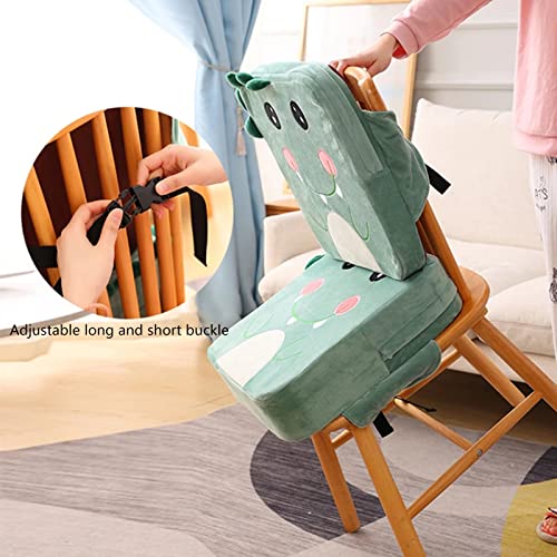 Toddler Booster Seat for Dining Double Straps Washable Portable Thick Chair Increasing Cushion for Baby Kids (Pink)