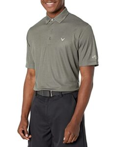 callaway men's pro spin chevron jacquard short sleeve golf shirt (size x-small-4x big & tall), black lichen, small