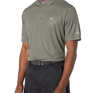 Callaway Men's Pro Spin Chevron Jacquard Short Sleeve Golf Shirt (Size X-Small-4X Big & Tall), Black Lichen, Small