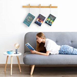 Ash Harbor Floating Wall Bookshelf - Wall Mounted Book Organizer with Included Bookmarks - Hardwood Hanging Bookshelf for Bedroom, Living Room, or Kitchen - A Thoughtful Gift for Book Lovers (Natural)