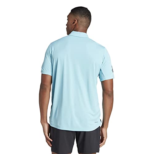 adidas Men's Club 3-Stripes Tennis Polo Shirt, Light Aqua, Medium