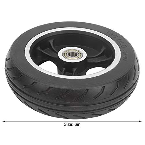 6Inch Solid Wheel, 145x4.0 Solid Flat Free Explosion Proof Wheel Set Solid Wheel Replacement for Electric Scooter, Wheelchairs, Rollators, Walkers