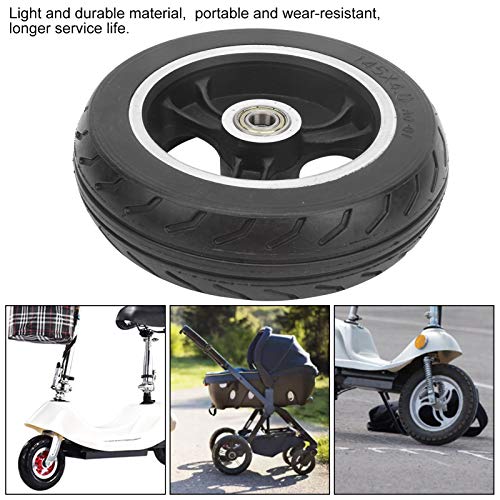 6Inch Solid Wheel, 145x4.0 Solid Flat Free Explosion Proof Wheel Set Solid Wheel Replacement for Electric Scooter, Wheelchairs, Rollators, Walkers