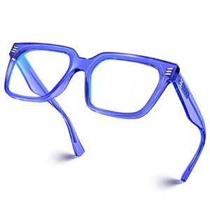 visoone rectangle tr90 blue light blocking glasses computer glasses with preppy look for women and men cougar