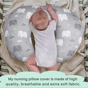 Nursing Pillow Covers & Car Seat Cover, Multi-use Nursing Cover for Breastfeeding, Elephant