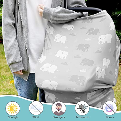 Nursing Pillow Covers & Car Seat Cover, Multi-use Nursing Cover for Breastfeeding, Elephant