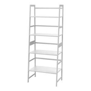 wtz bookshelf book shelf, bookcase storage shelves book case, ladder shelf for bedroom, living room, office mc-801(white)