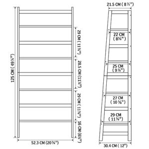 WTZ Bookshelf Book Shelf, Bookcase Storage Shelves Book case, Ladder Shelf for Bedroom, Living Room, Office MC-801(White)