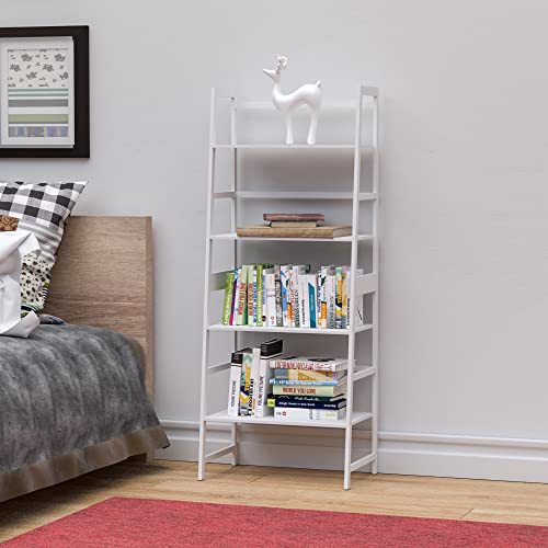 WTZ Bookshelf Book Shelf, Bookcase Storage Shelves Book case, Ladder Shelf for Bedroom, Living Room, Office MC-801(White)