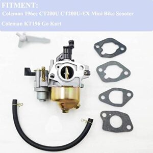 Chikia Huayi Carburetor for Coleman CT200U,CT200U-EX,Coleman KT196 carburetor 196cc go kart,HS200GK,Predator 212 carburetor