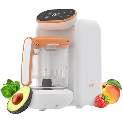 Quark Quook Baby Food Maker Steamer and Blender - Easy-To-Use 5-in-1 Baby Food Processor with Built In Baby Bottle Warmer - Self Cleaning, Sterilizing & Dishwasher Safe - 100% Baby-Safe Materials