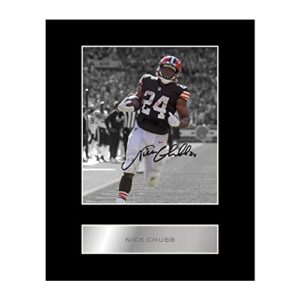 nick chubb pre printed signature signed mounted photo display #11 printed autograph picture