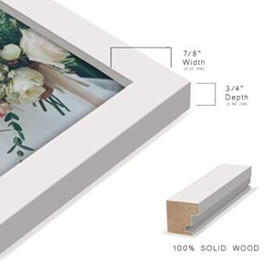 Renditions Gallery 5x7 inch Picture Frame High-end Modern Style, Made of Solid Wood and High Definition Glass Ready for Wall and Tabletop Photo Display, White Frame